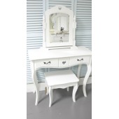 White Dressing Table Vanity Mirror & Stool Bedroom Furniture French Style Bedroom Furniture Sets